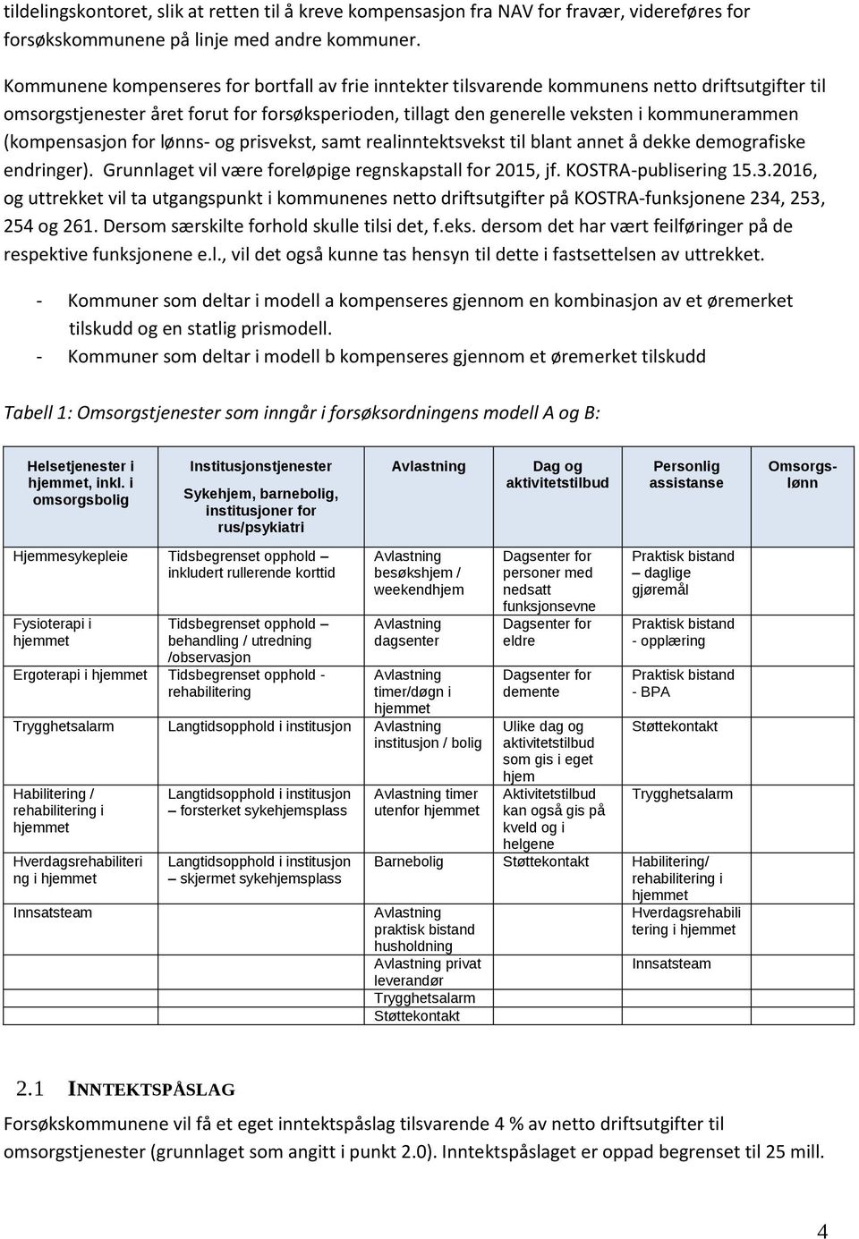 (kompensasjon for lønns- og prisvekst, samt realinntektsvekst til blant annet å dekke demografiske endringer). Grunnlaget vil være foreløpige regnskapstall for 2015, jf. KOSTRA-publisering 15.3.