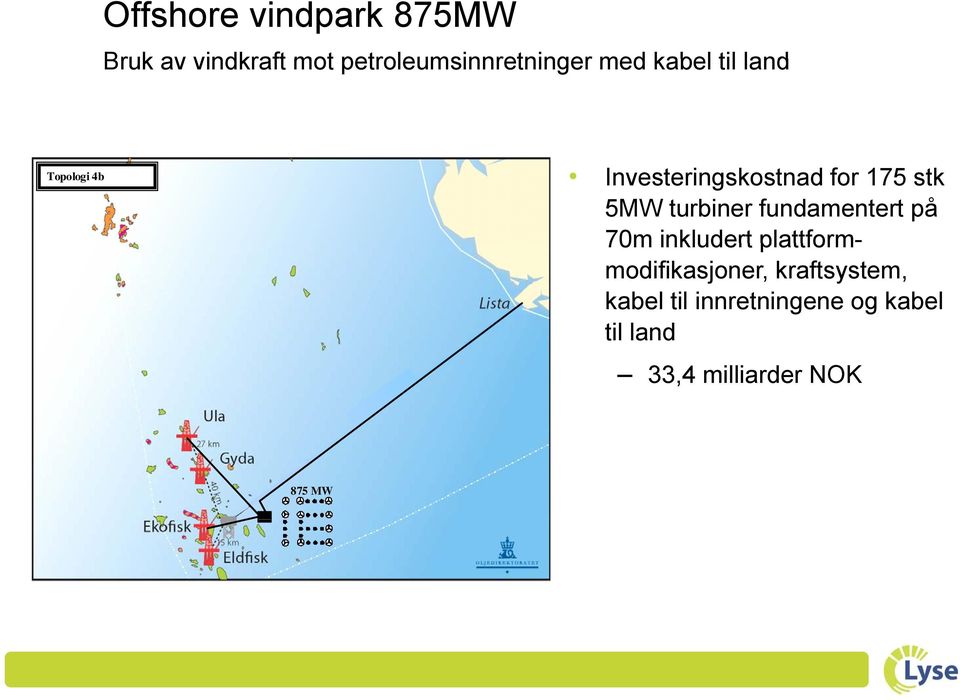 turbiner fundamentert på 70m inkludert plattform- modifikasjoner,