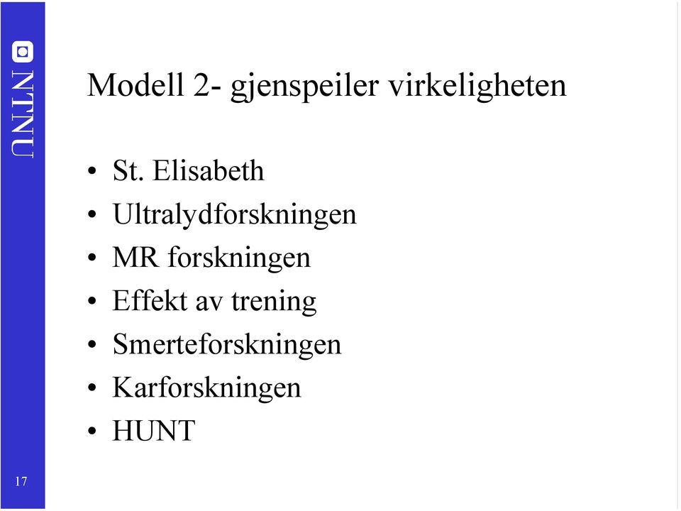 MR forskningen Effekt av trening