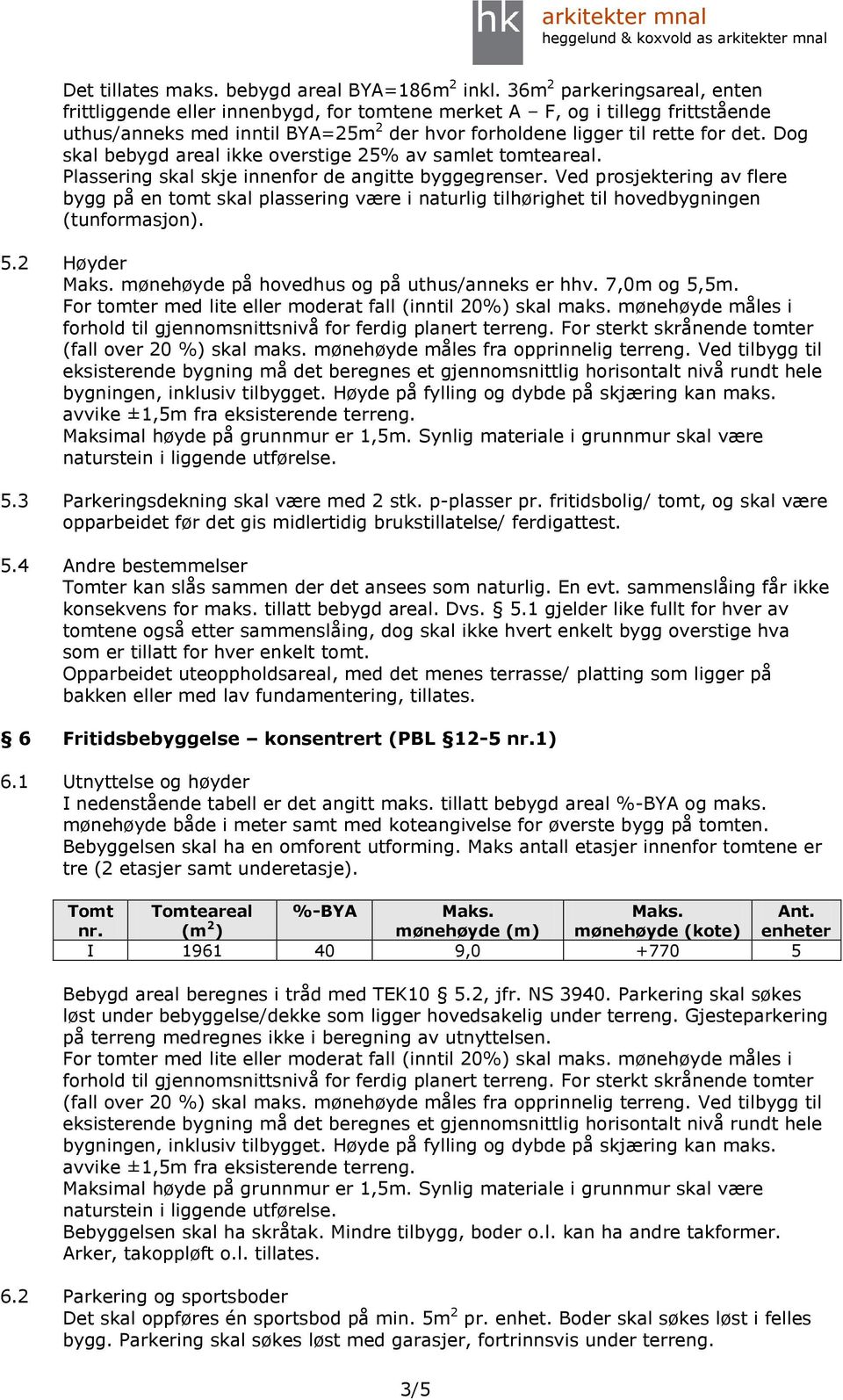 Dog skal bebygd areal ikke overstige 25% av samlet tomteareal. Plassering skal skje innenfor de angitte byggegrenser.