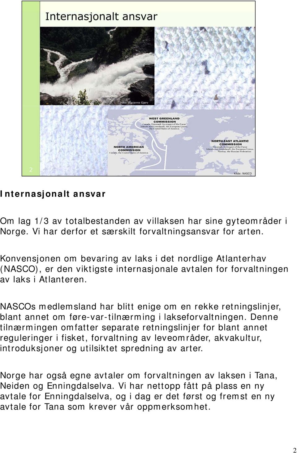 NASCOs medlemsland har blitt enige om en rekke retningslinjer, blant annet om føre-var-tilnærming i lakseforvaltningen.