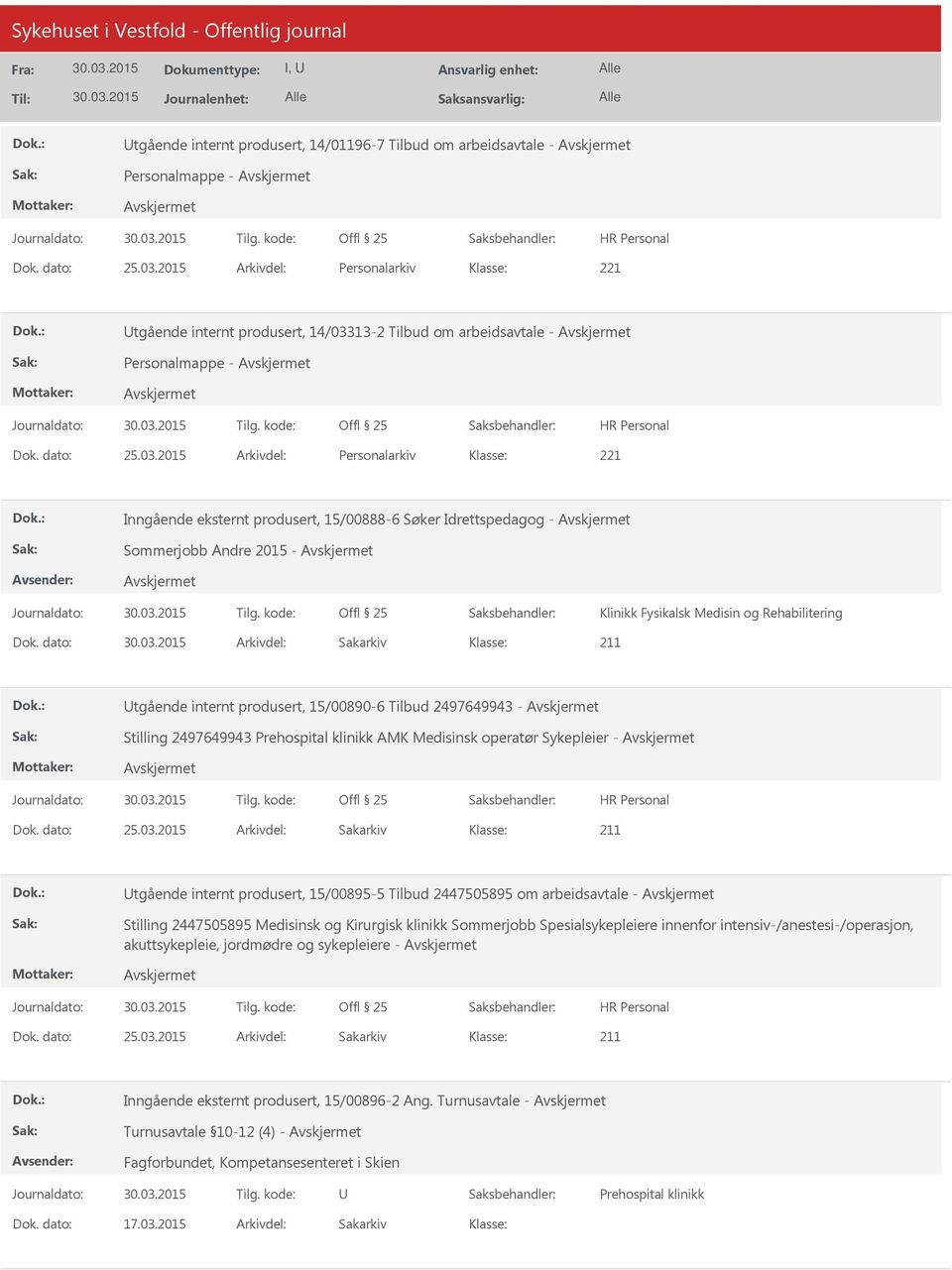 13-2 Tilbud om arbeidsavtale - Personalmappe - Dok. dato: 25.03.