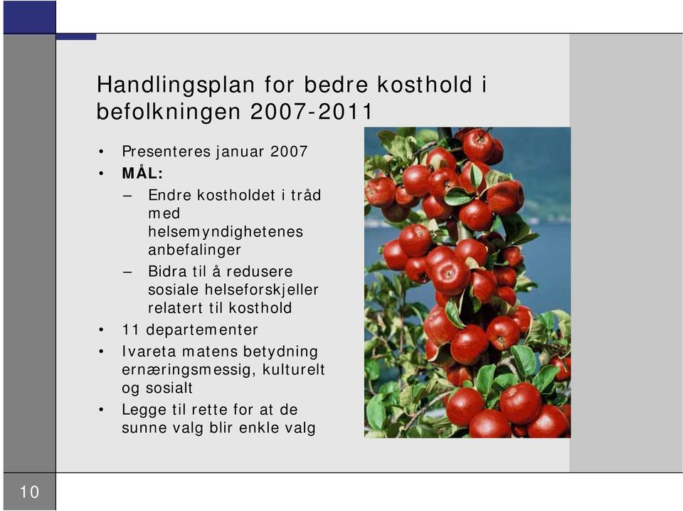 sosiale helseforskjeller relatert til kosthold 11 departementer Ivareta matens