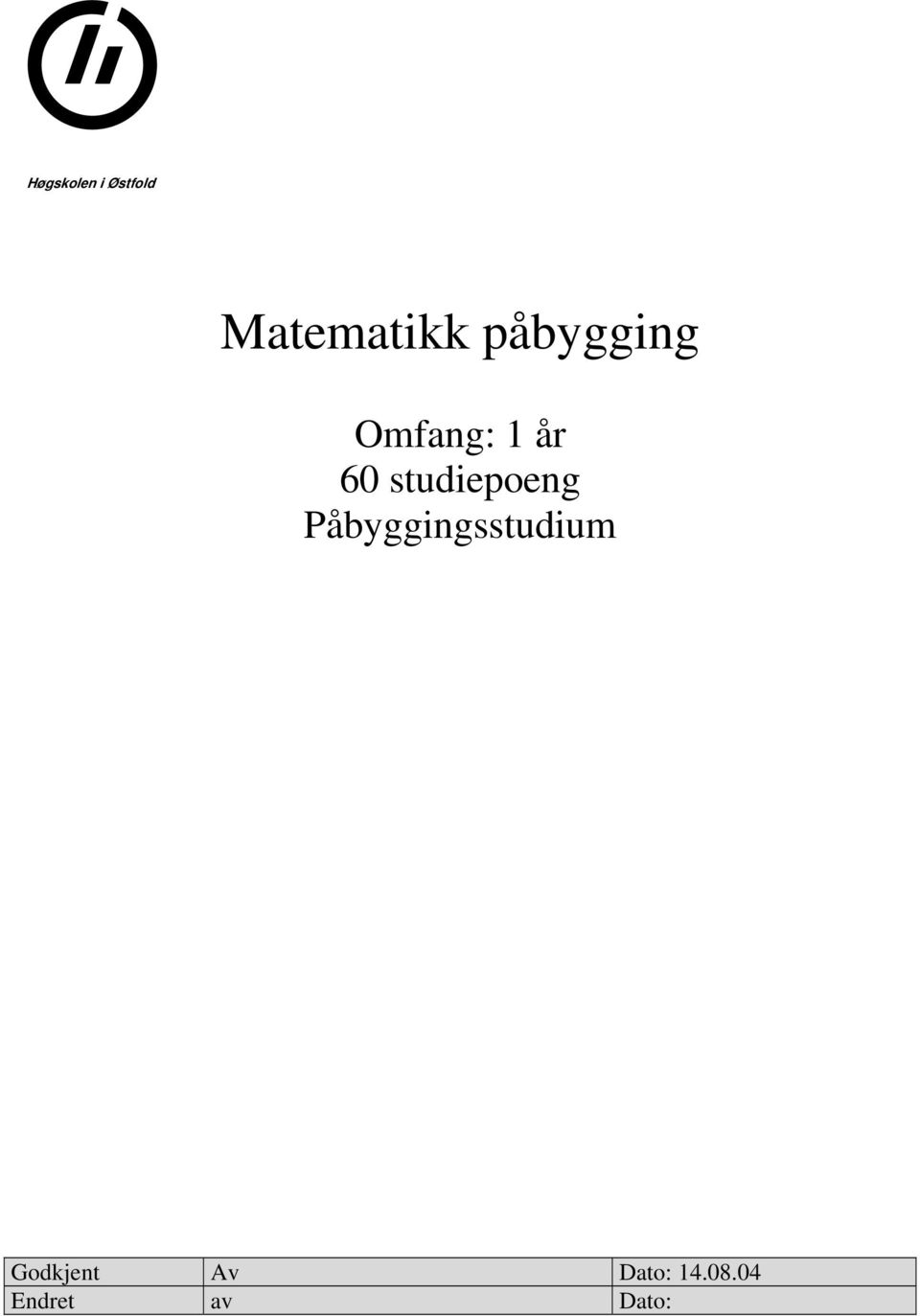 studiepoeng Påbyggingsstudium