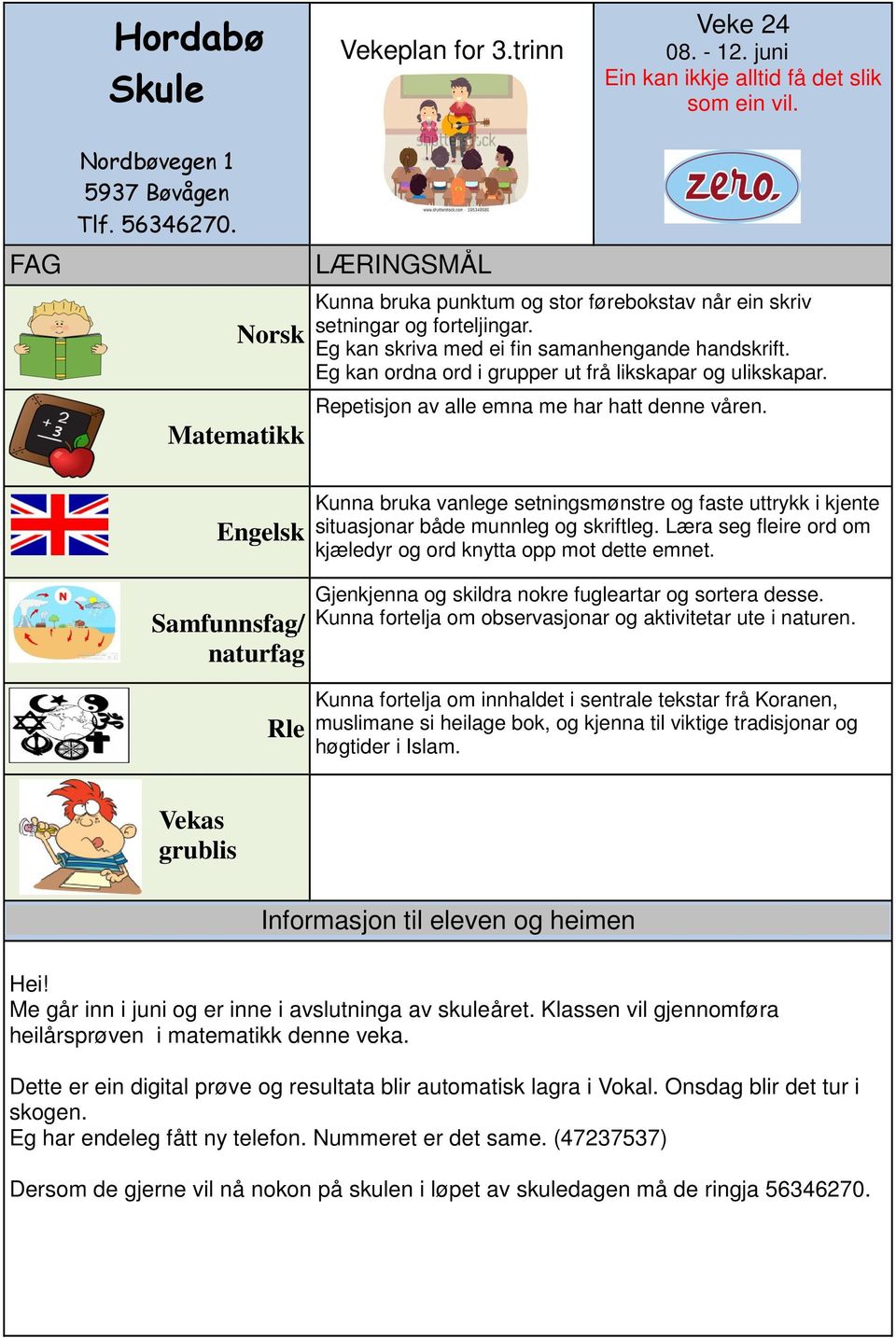 Eg kan ordna ord i grupper ut frå likskapar og ulikskapar. Repetisjon av alle emna me har hatt denne våren.