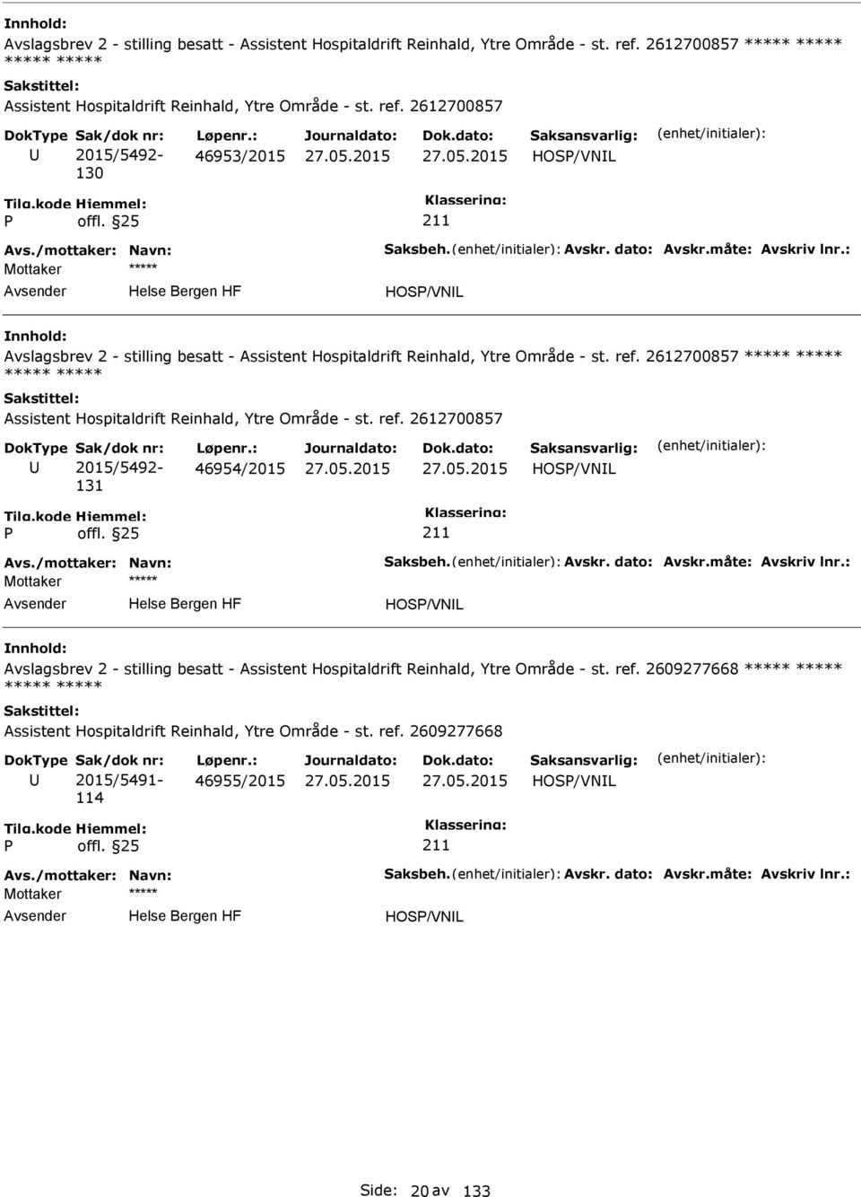 Assistent Hospitaldrift Reinhald, Ytre Område - st. ref.