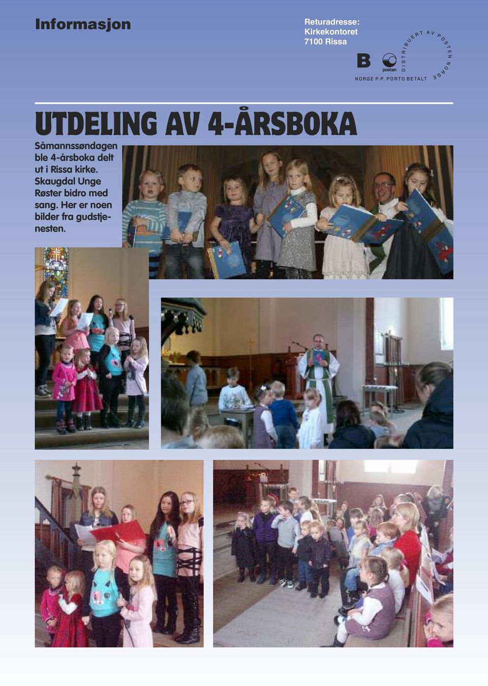 4-årsboka delt ut i Rissa kirke.