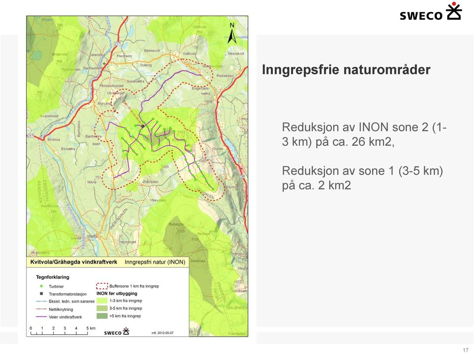 km) på ca.