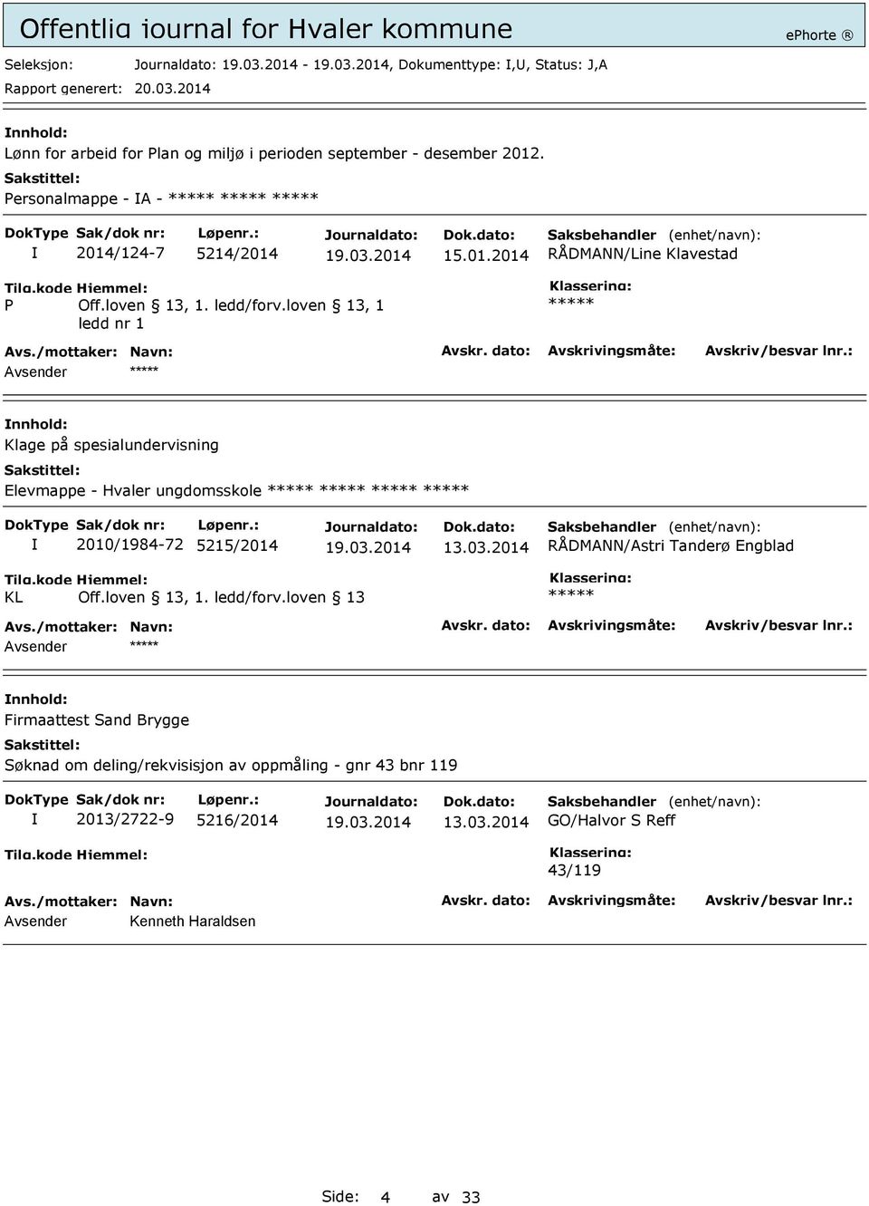 loven 13, 1 ledd nr 1 ***** Klage på spesialundervisning Elevmappe - Hvaler ungdomsskole ***** ***** ***** ***** 2010/1984-72 5215/2014 13.03.