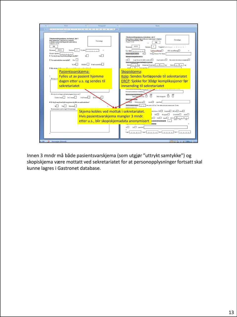 mottatt ved sekretariatet for at