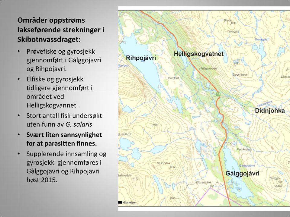 Elfiske og gyrosjekk tidligere gjennomført i området ved Helligskogvannet.