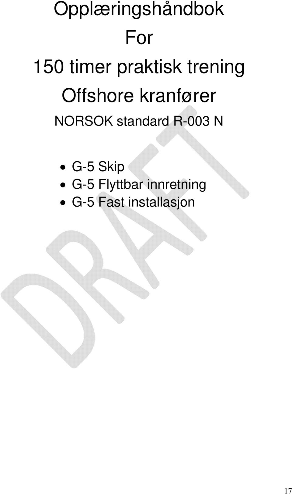 NORSOK standard R-003 N G-5 Skip G-5