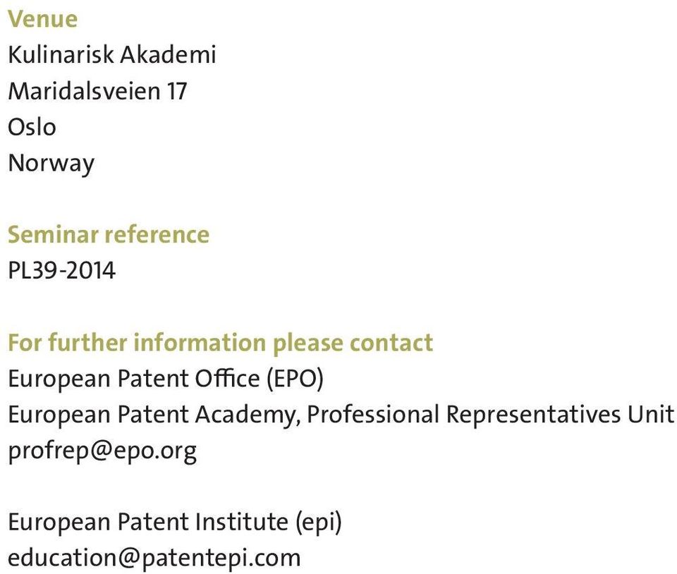 Patent Office (EPO) European Patent Academy, Professional