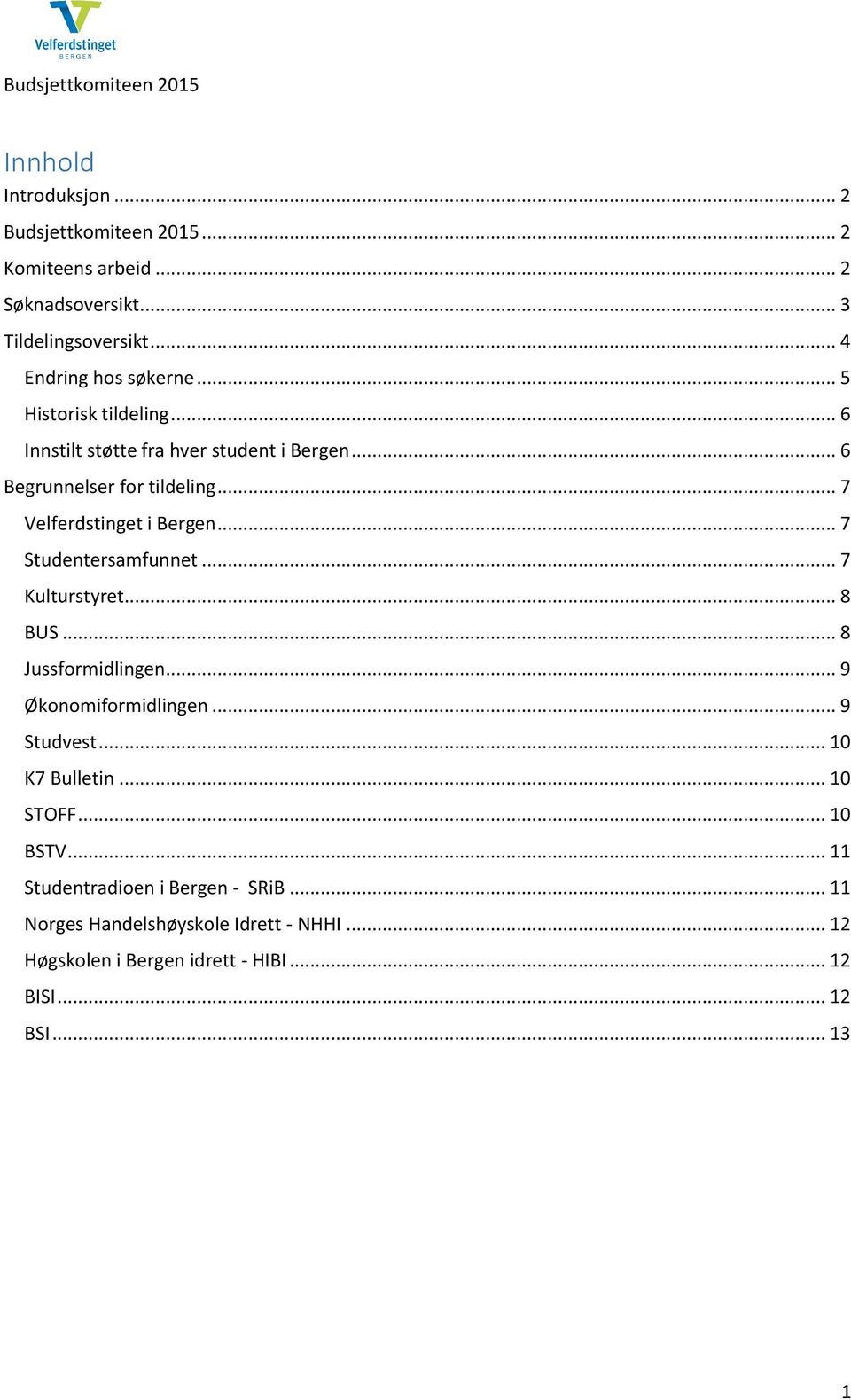 .. 7 Studentersamfunnet... 7 Kulturstyret... 8 BUS... 8 Jussformidlingen... 9 Økonomiformidlingen... 9 Studvest... 10 K7 Bulletin... 10 STOFF.