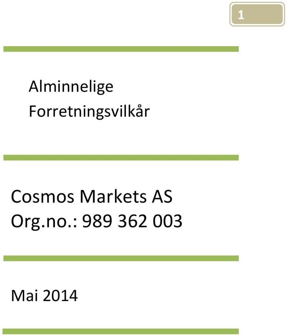 Cosmos Markets AS