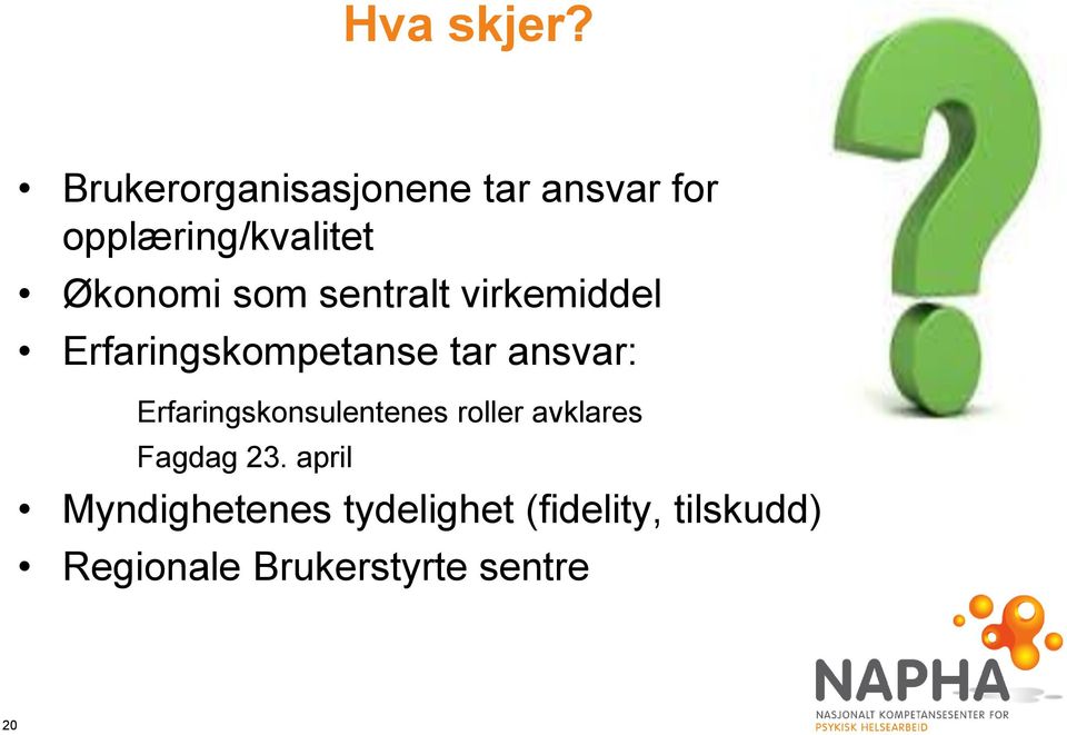 som sentralt virkemiddel Erfaringskompetanse tar ansvar: