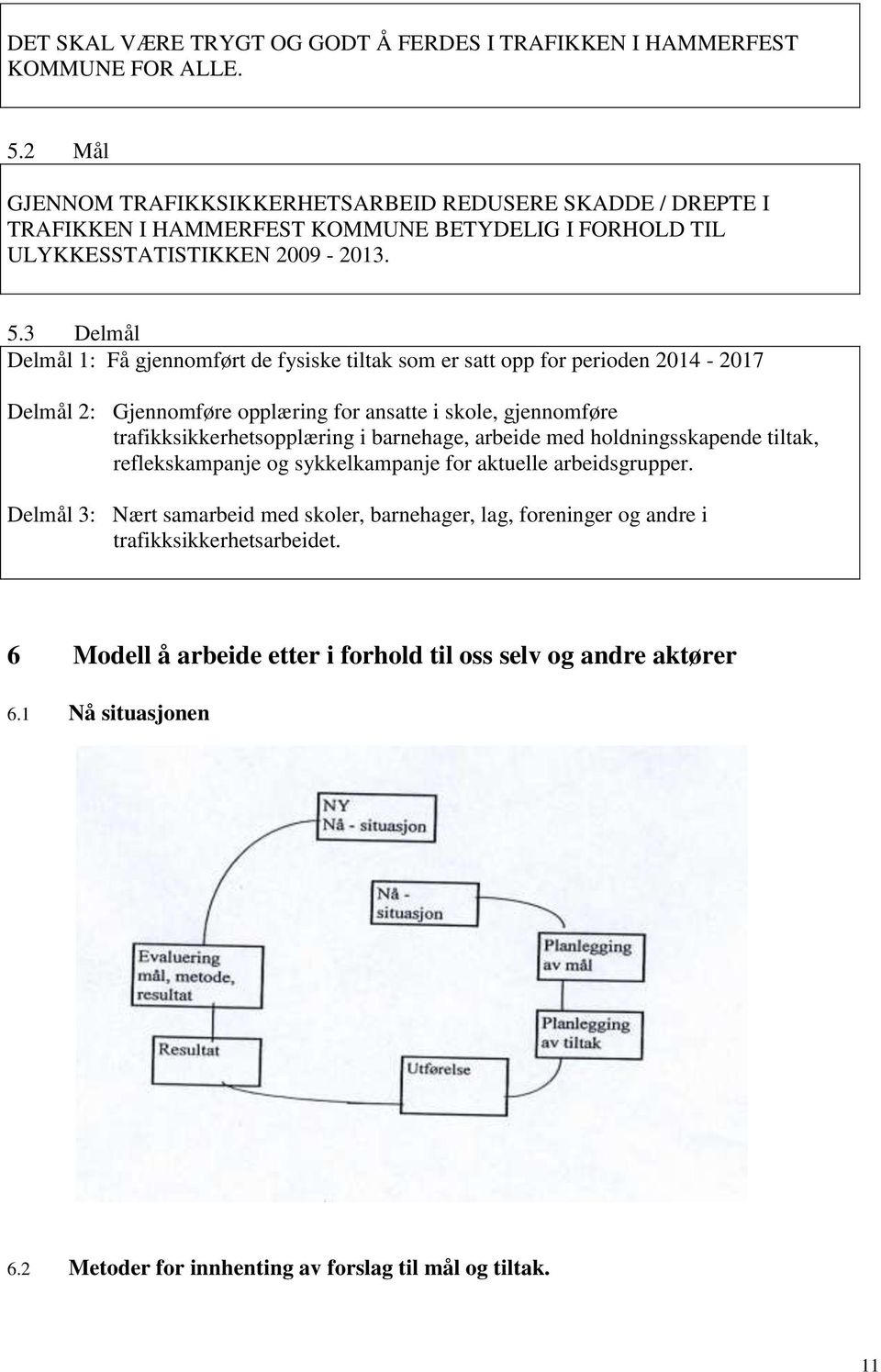 3 Delmål Delmål 1: Få gjennomført de fysiske tiltak som er satt opp for perioden 2014-2017 Delmål 2: Gjennomføre opplæring for ansatte i skole, gjennomføre trafikksikkerhetsopplæring i