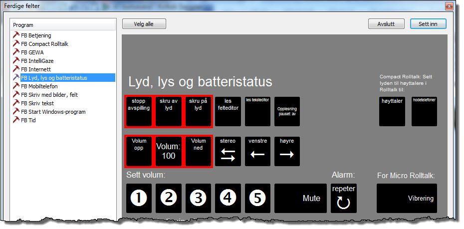 Sette inn felter fra feltbanken Rolltalk Designer kommer med et stort antall ferdige felter som du kan bruke i dine brukerprogram. Disse feltene er organisert i en feltbank.