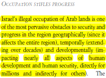 UNDP FNs utviklingsprogram klandrer Israel for arabisk stagnasjon Israels okkupasjon
