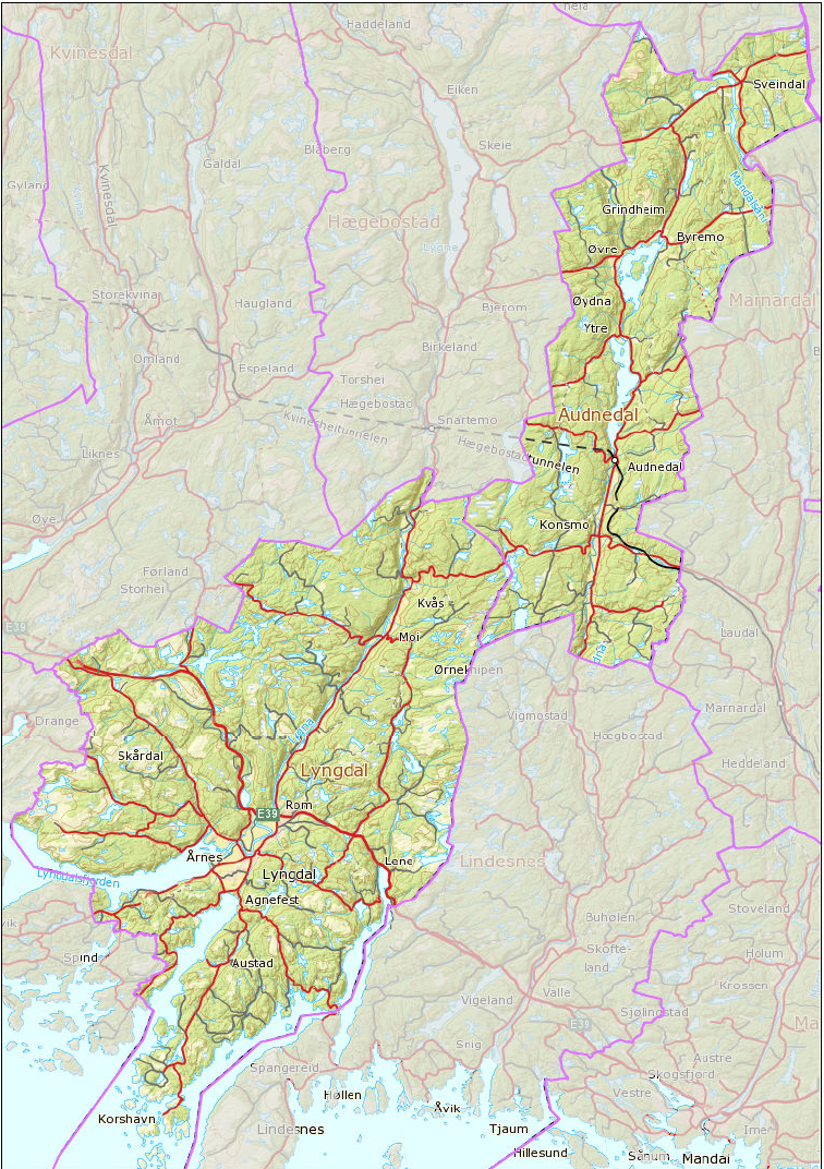 Figur 4: Topografisk kart for den nye