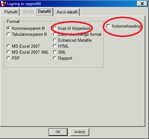 Om du skal skrive ut eller lagre rapporten skal du alltid hake bort fødselsnummeret! Informasjon fra rapporter, bilder og rutiner kan med enkle grep overføres til Excel. Hvordan gjør man det?