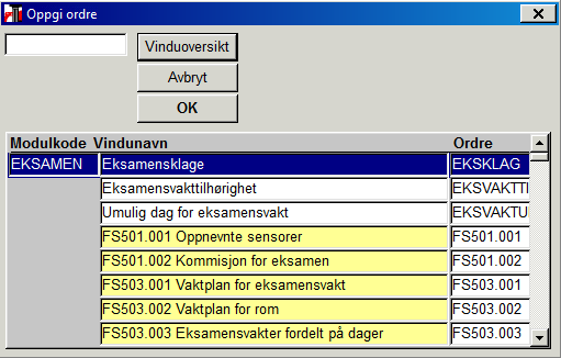 Vinduer Åpne bilde, rutine eller rapport via vindu Man kan ha flere vinduer åpne samtidig, men bare ett kan være aktivt om gangen.