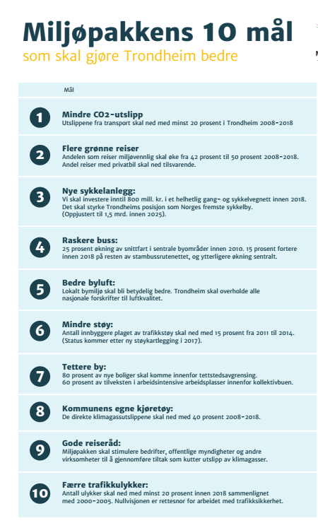Målstyring 10 konkrete mål viktig årsak til suksess - Co2 reduksjon (grønn