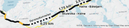 Side 11/12 tappa E16 og Rv7 for mykje trafikk. Fylkesrådmannen meiner at diagonalen ikkje konkurrerer med E16 Voss-Arna: Konsepta i aust/vest utgreiinga i KVU Voss Gol omhandlar langsiktige løysingar.