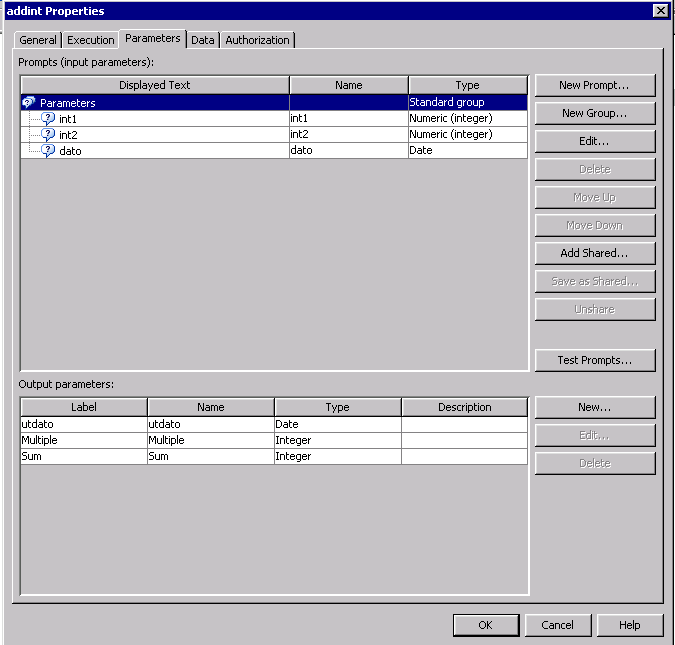 GENERERING AV WEBSERVICES Parametre definisjoner basert på: