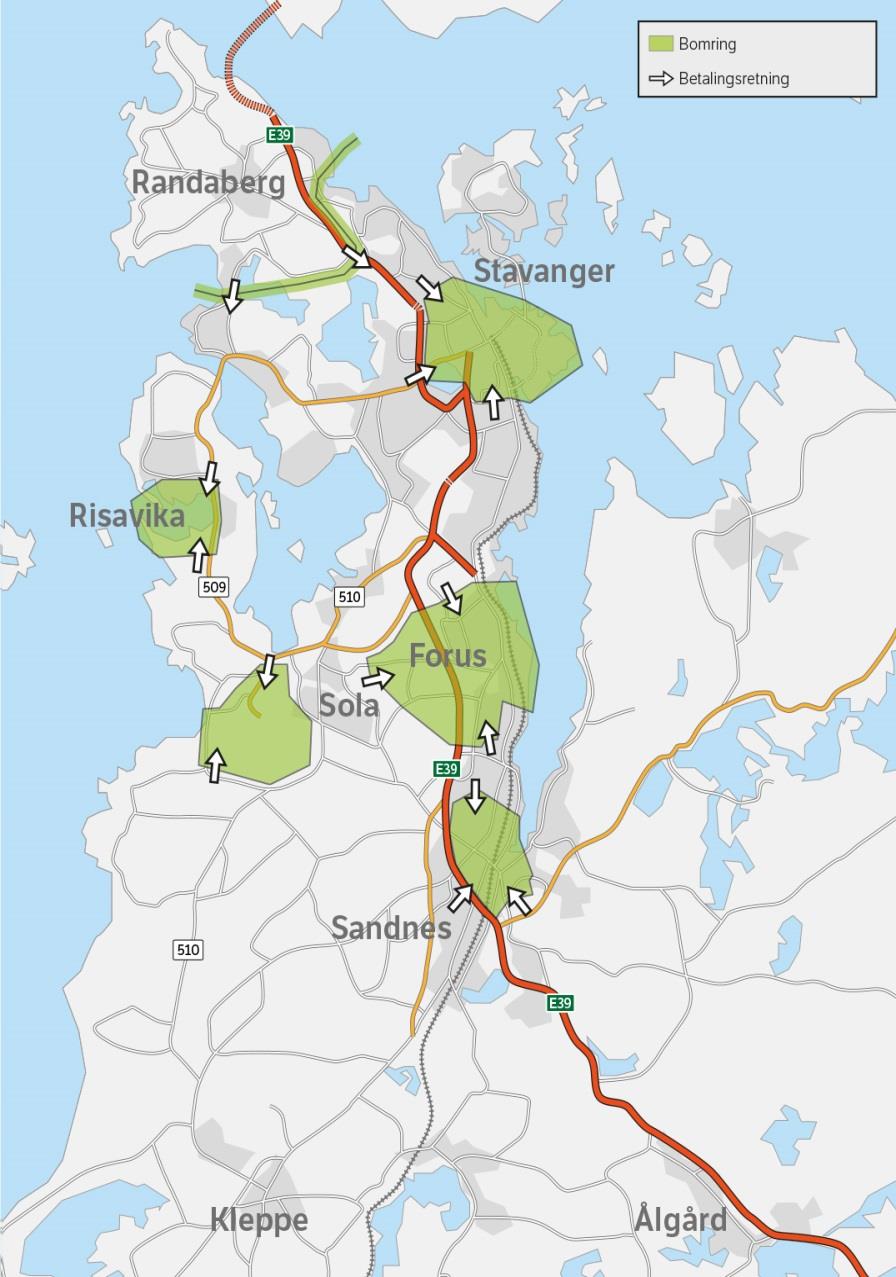 Hvordan blir Bypakke Nord-Jæren Fem tette ringer rundt viktige reisemål i byområdet: