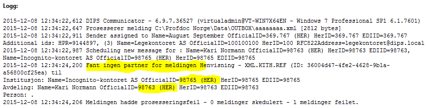 5.3 Vanlige feil i Utboks 5.3.1 Utboks/Feilet: No encryption certificate Årsak: Meldingen er forsøkt sendt til en partner som mangler sertifikater, eller hvor sertifikatene er utgått.