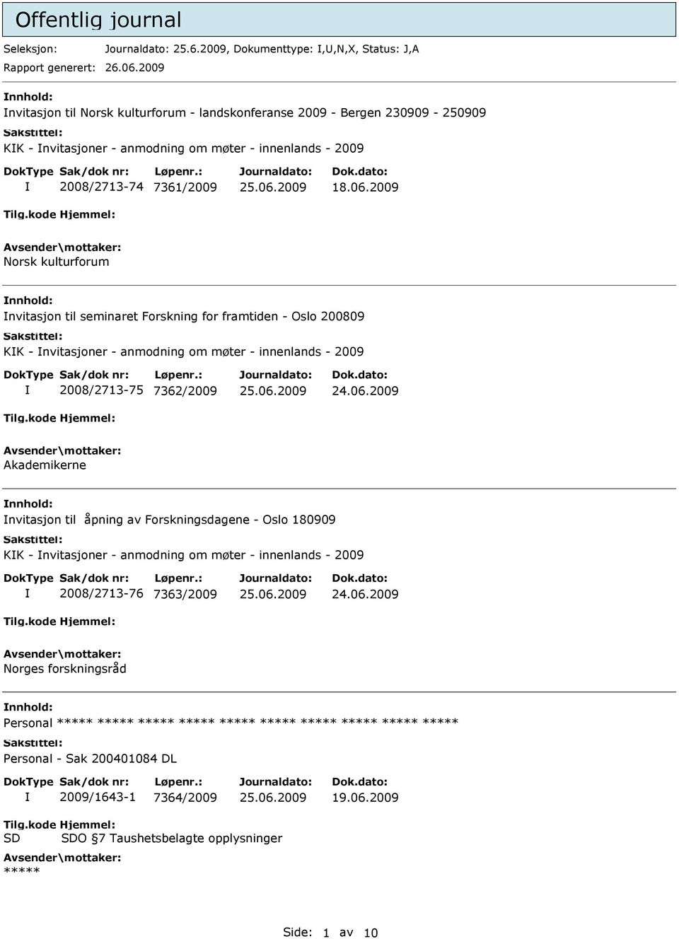 2009 Norsk kulturforum nvitasjon til seminaret Forskning for framtiden - Oslo 200809 KK - nvitasjoner - anmodning om møter - innenlands - 2009 2008/2713-75 7362/2009 Akademikerne nvitasjon til