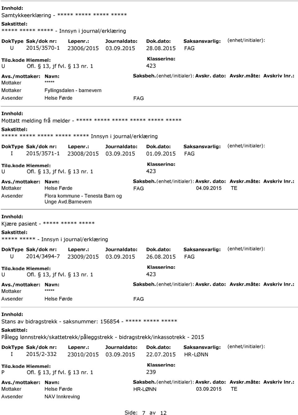 2015/3571-1 23008/2015 04.09.2015 TE Flora kommune - Tenesta Barn og nge Avd.