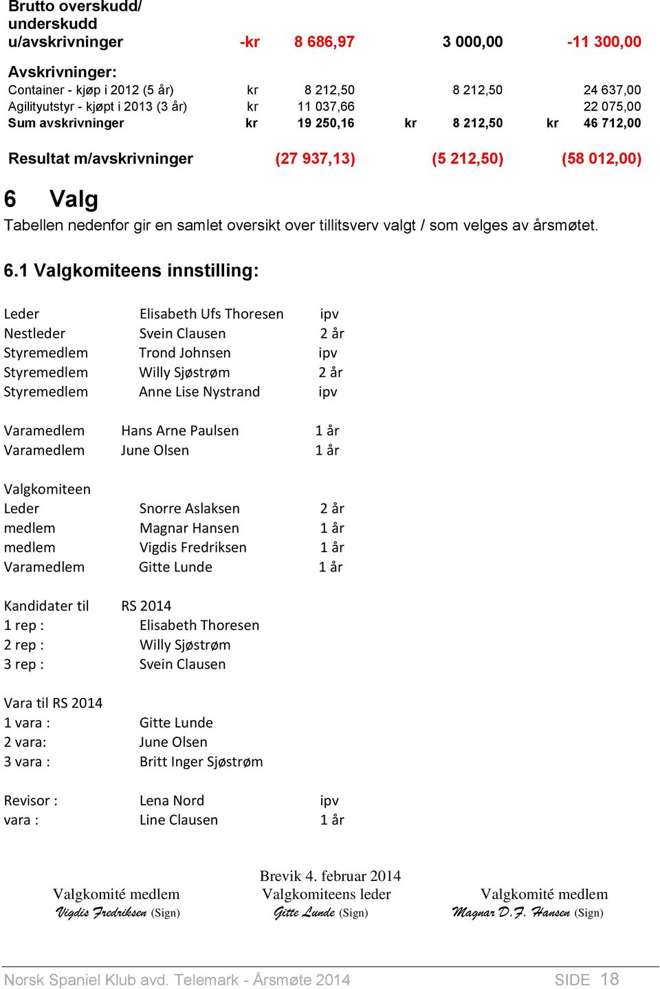 valgt / som velges av årsmøtet. 6.