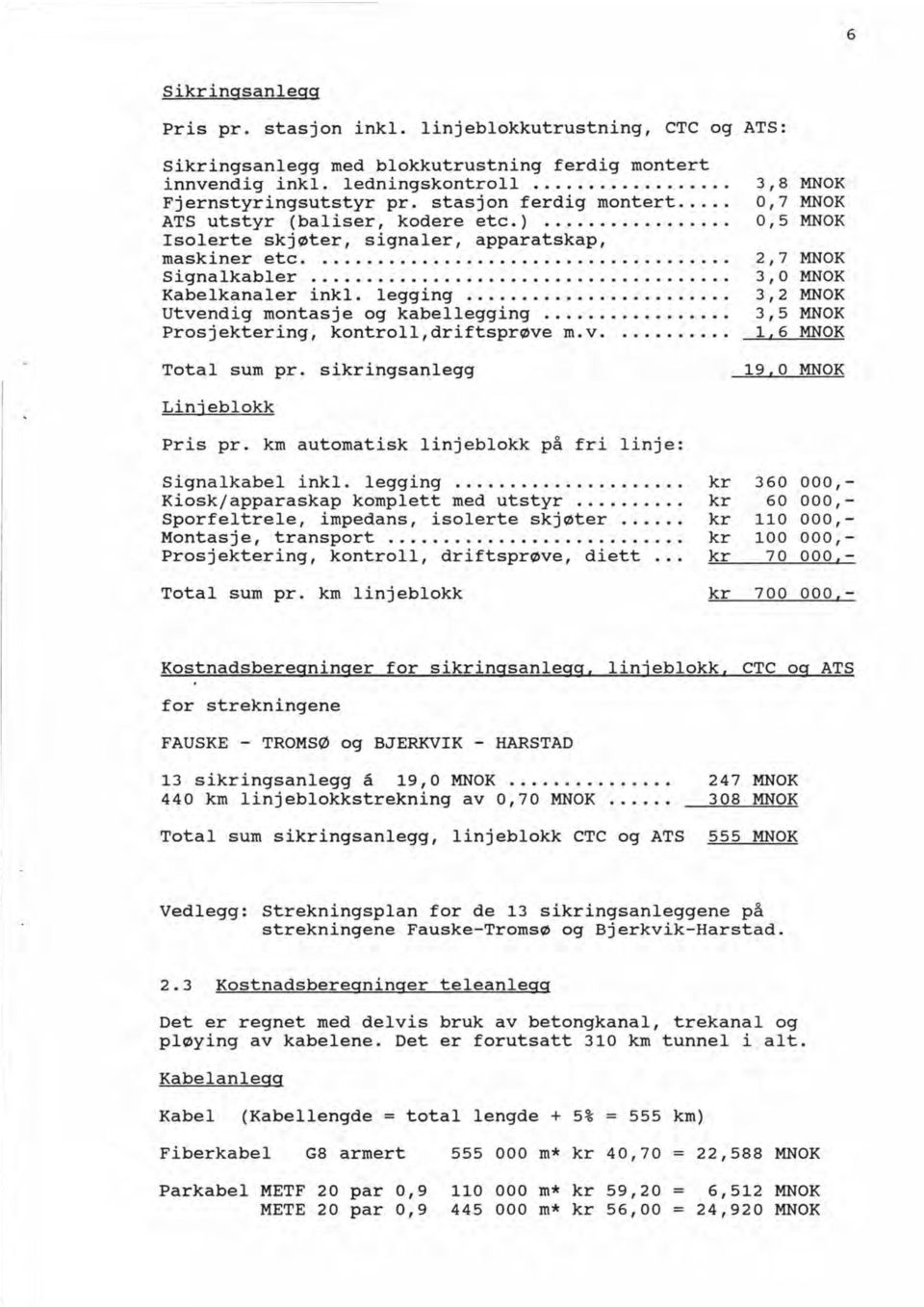 ... Utvendig montasje og kabellegging.... Prosjektering, kontroll,driftsprøve m.v.... Total sum pr.