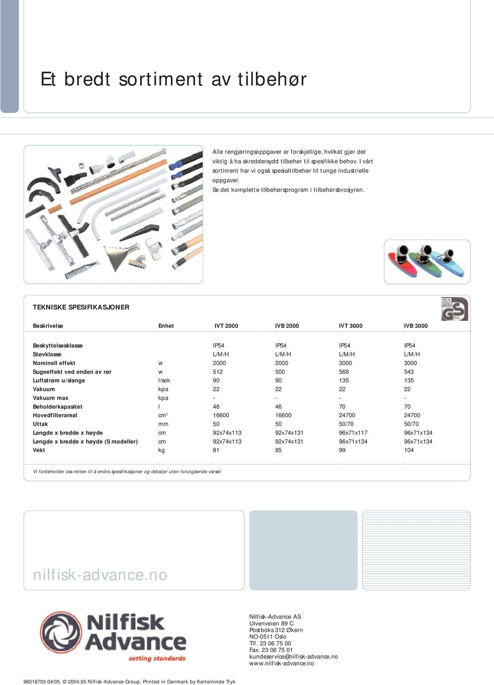 TEKNISKE SPESIFIKASJONER Beskrivelse Enhet IVT 2000 IVB 2000 IVT 3000 IVB 3000 Beskyttelsesklasse IP54 IP54 IP54 IP54 Støvklasse L/M/H L/M/H L/M/H L/M/H Nominell effekt w 2000 2000 3000 3000