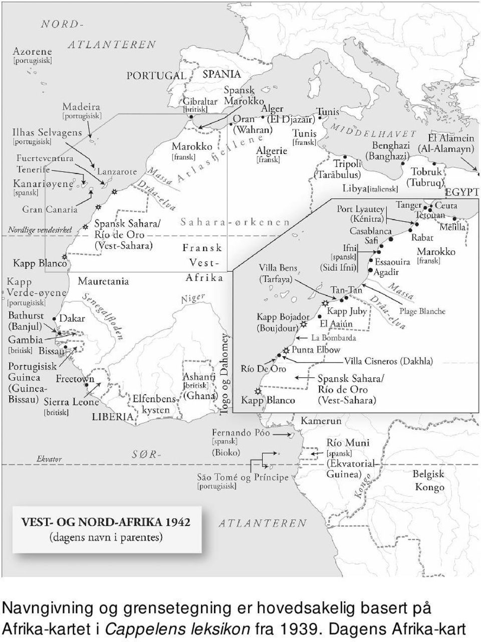 Afrika-kartet i Cappelens