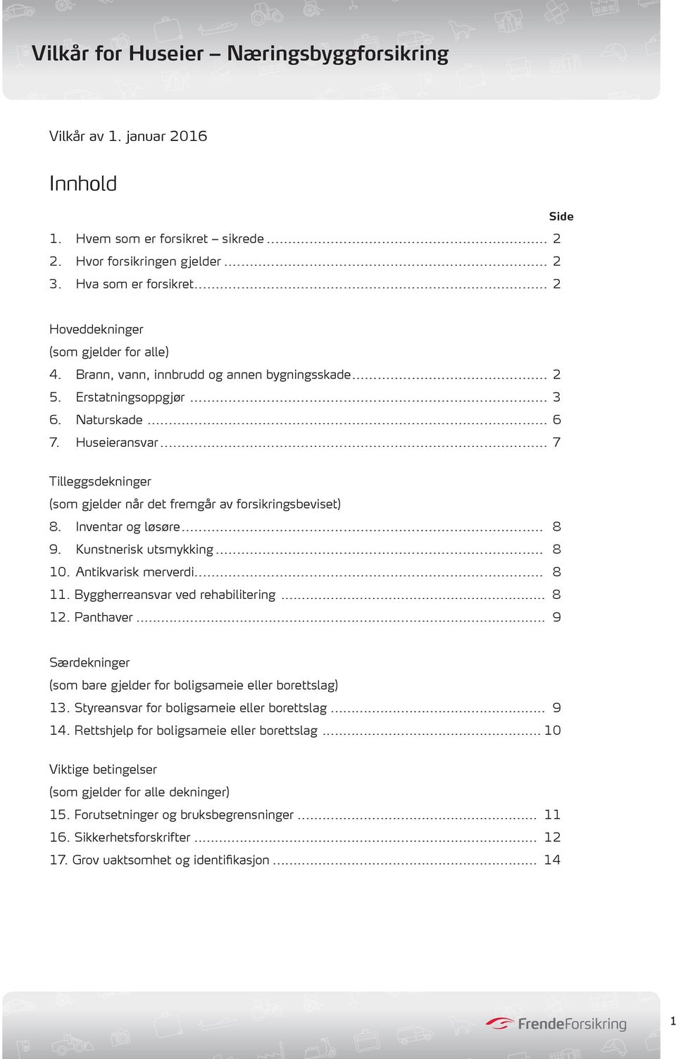 Inventar og løsøre... 8 9. Kunstnerisk utsmykking... 8 10. Antikvarisk merverdi... 8 11. Byggherreansvar ved rehabilitering... 8 12. Panthaver.