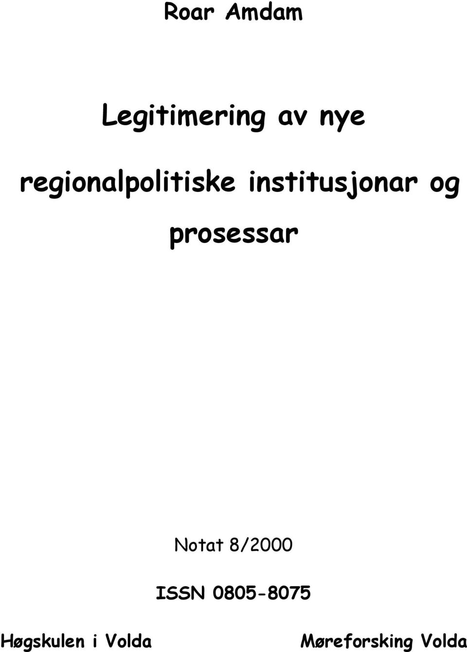 prosessar Notat 8/2000 ISSN