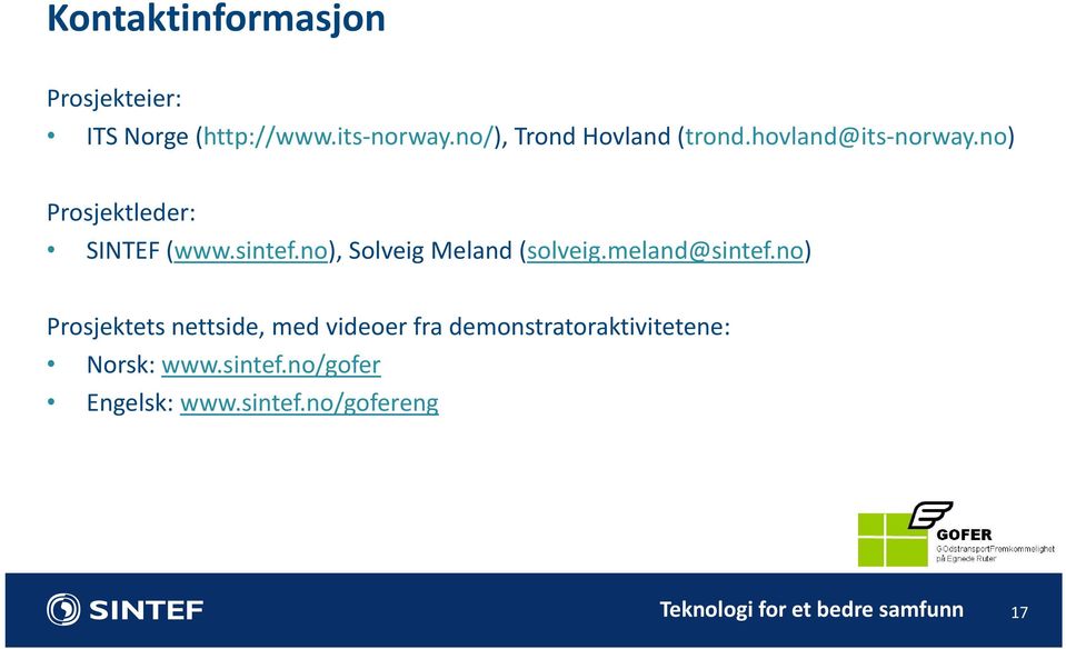 sintef.no), Solveig Meland (solveig.meland@sintef.