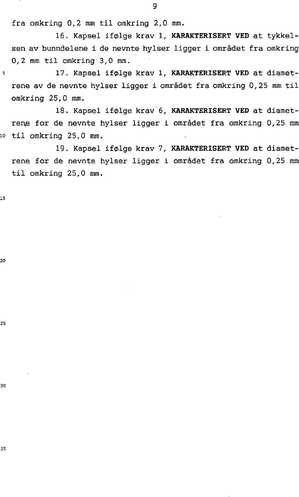 Kapsel ifølge krav 1, KARAKTERISERT VED at diametrene av de nevnte hylser ligger i området fra omkring 0,25 mm til omkring 25,0 mm. 18.