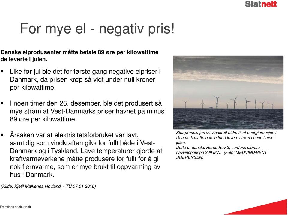 desember, ble det produsert så mye strøm at Vest-Danmarks priser havnet på minus 89 øre per kilowattime.