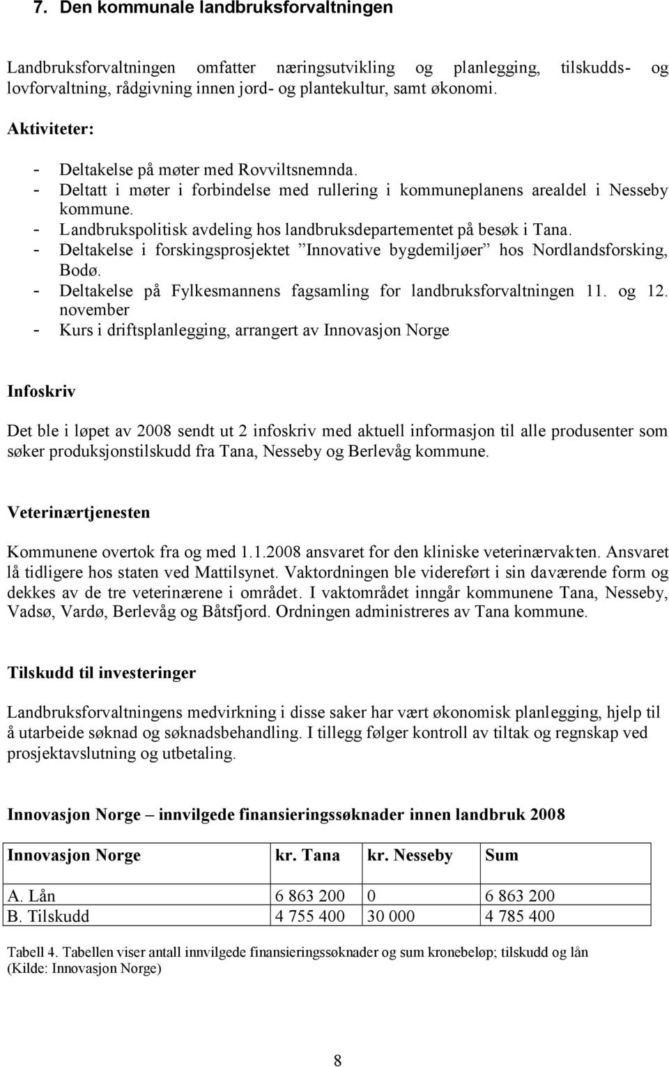 - Landbrukspolitisk avdeling hos landbruksdepartementet på besøk i Tana. - Deltakelse i forskingsprosjektet Innovative bygdemiljøer hos Nordlandsforsking, Bodø.