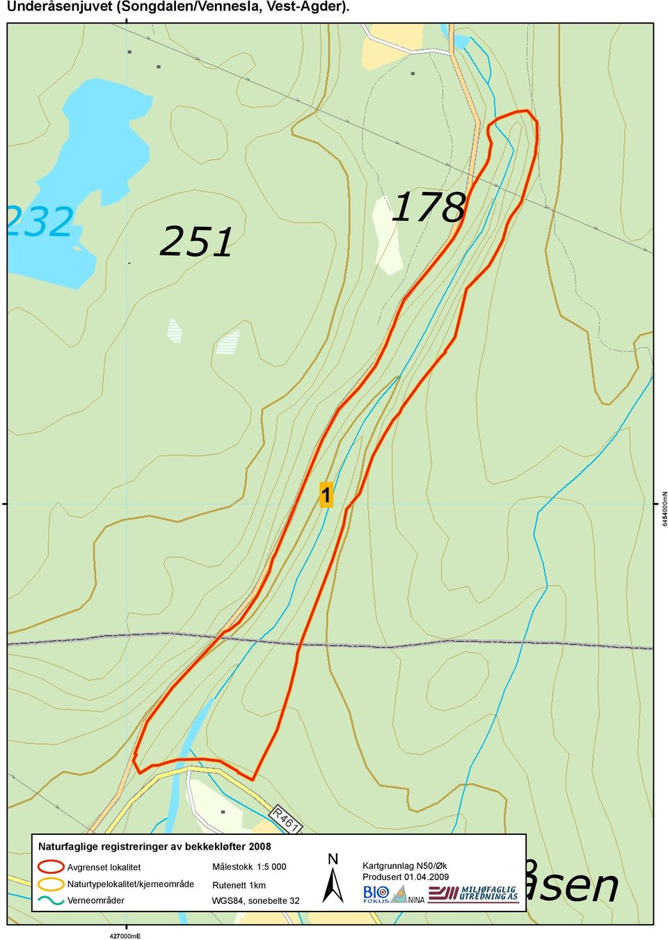 Avgrenset lokalitet Målestokk 1:5 000 Naturtypelokalitet/kjerneområde