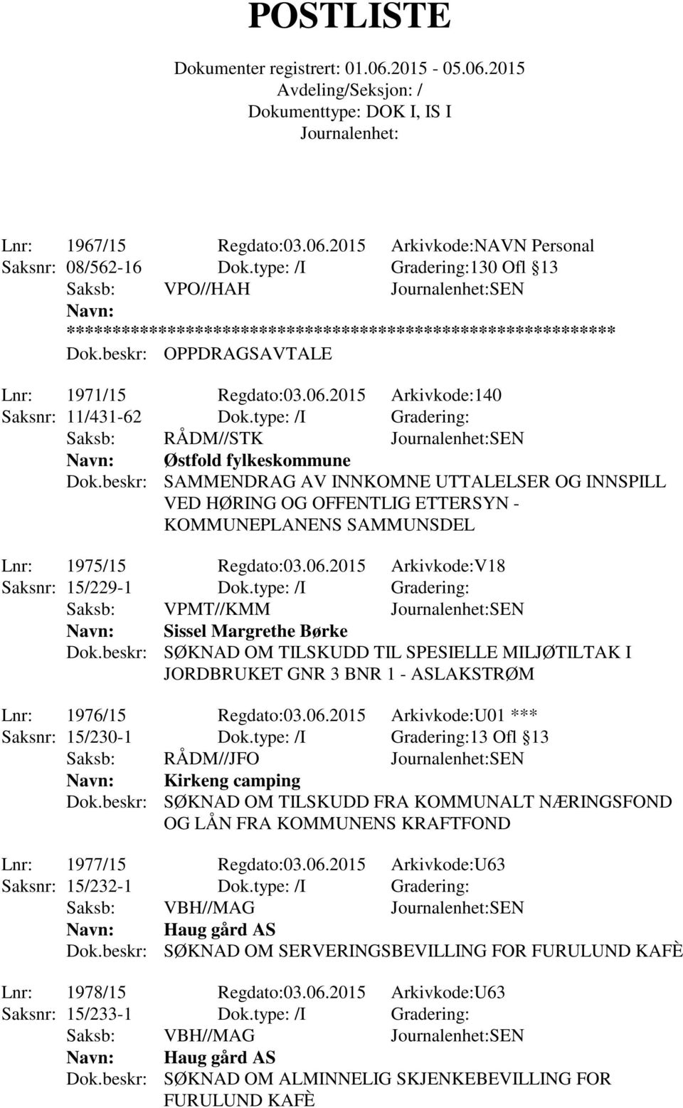 beskr: SAMMENDRAG AV INNKOMNE UTTALELSER OG INNSPILL VED HØRING OG OFFENTLIG ETTERSYN - KOMMUNEPLANENS SAMMUNSDEL Lnr: 1975/15 Regdato:03.06.2015 Arkivkode:V18 Saksnr: 15/229-1 Dok.