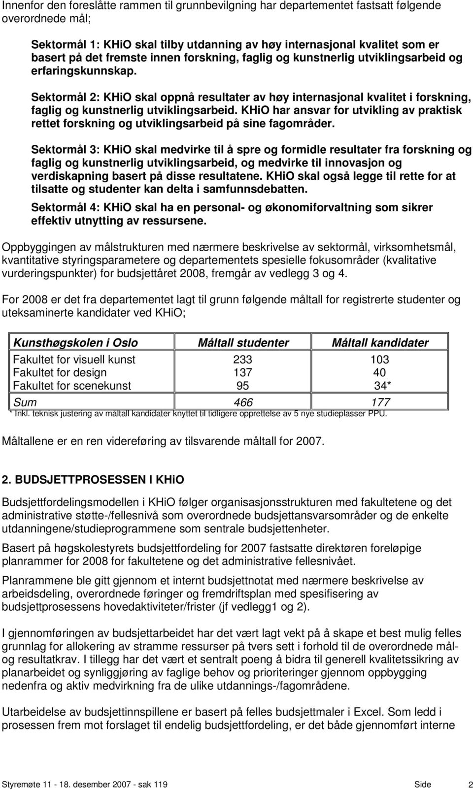 Sektormål 2: KHiO skal oppnå resultater av høy internasjonal kvalitet i forskning, faglig og kunstnerlig utviklingsarbeid.