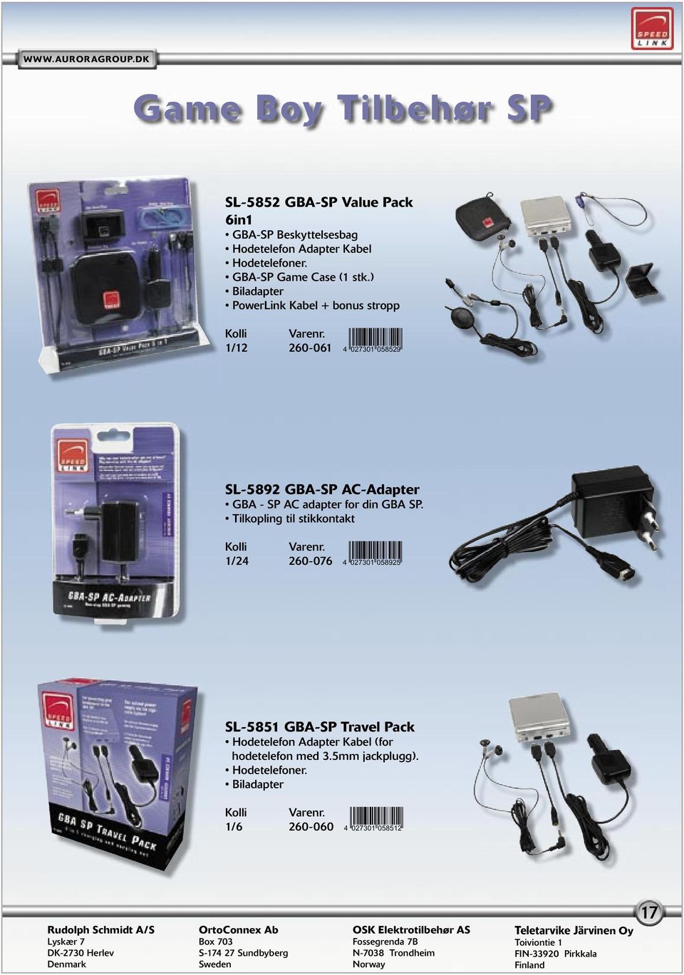 ) Biladapter PowerLink Kabel + bonus stropp 1/12 260-061 4<ANHDLM=afifcj> SL-5892 GBA-SP AC-Adapter GBA - SP AC adapter