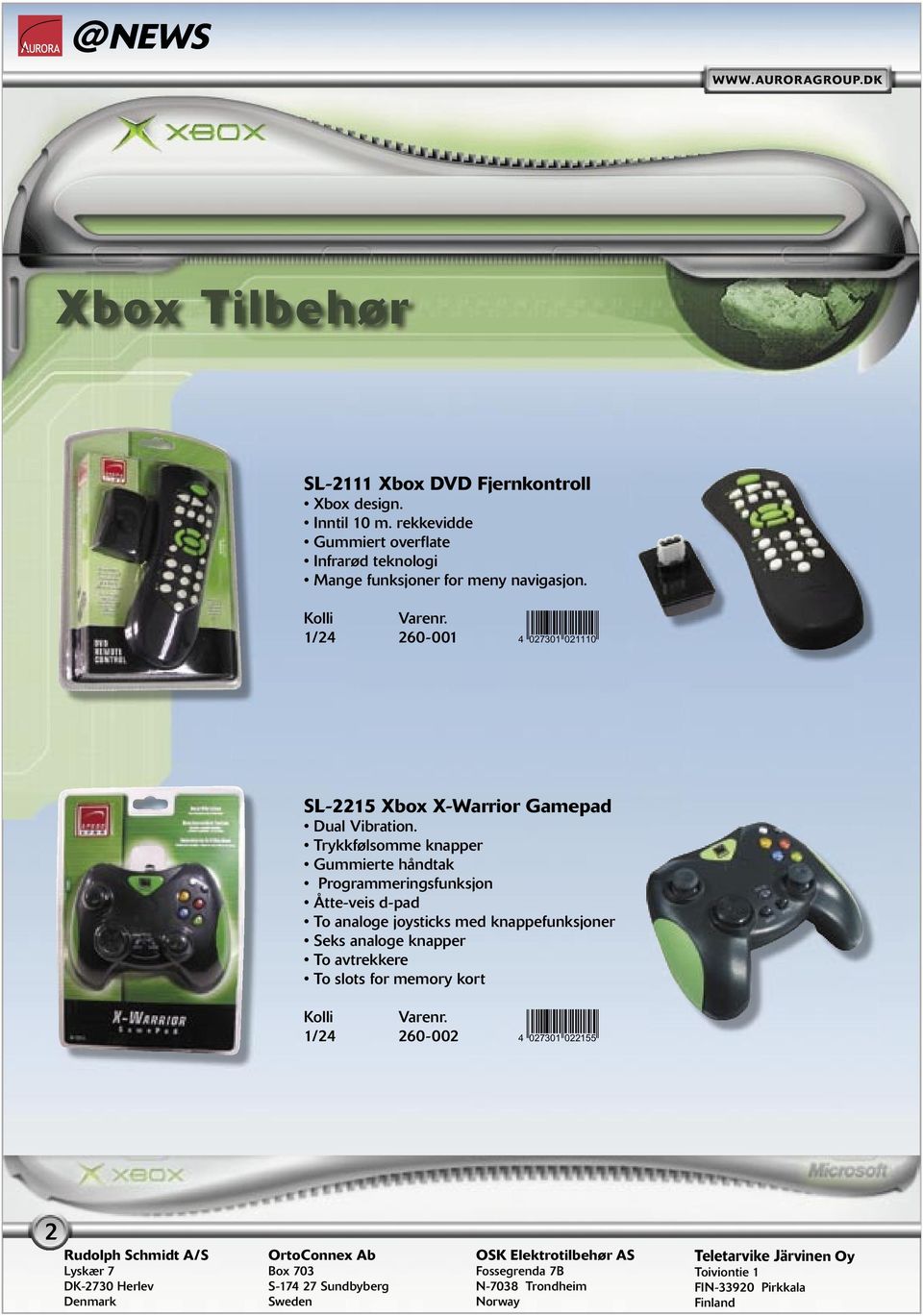 1/24 260-001 4<ANHDLM=acbbba> SL-2215 Xbox X-Warrior Gamepad Dual Vibration.