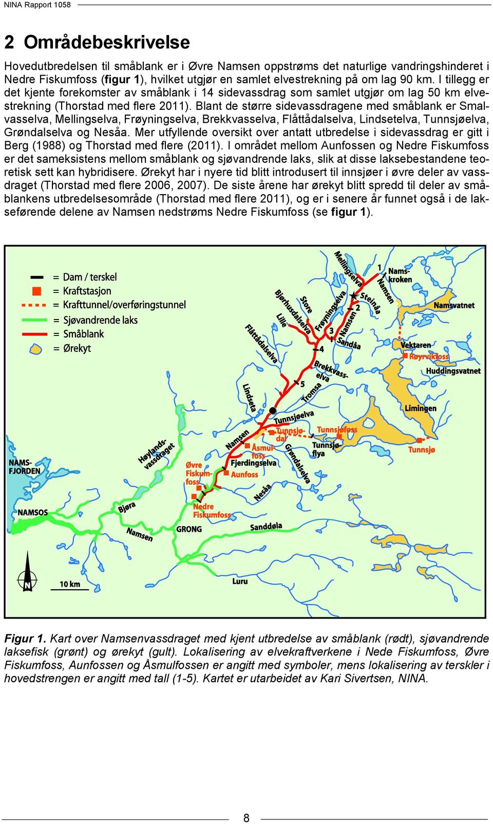 Blant de større sidevassdragene med småblank er Smalvasselva, Mellingselva, Frøyningselva, Brekkvasselva, Flåttådalselva, Lindsetelva, Tunnsjøelva, Grøndalselva og Nesåa.