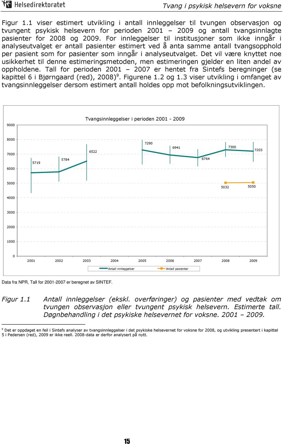 Det vil være knyttet noe usikkerhet til denne estimeringsmetoden, men estimeringen gjelder en liten andel av oppholdene.